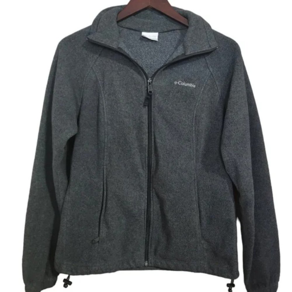 Columbia Zip Fleece Jacket Charcoal Heather Grey - Medium